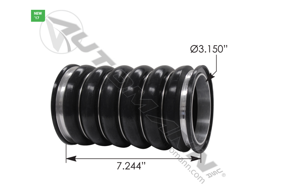 561.96524 - CAC Hose Volvo 3.15" x 7.244" (20762524, 20463924, 20760637, 22908769)