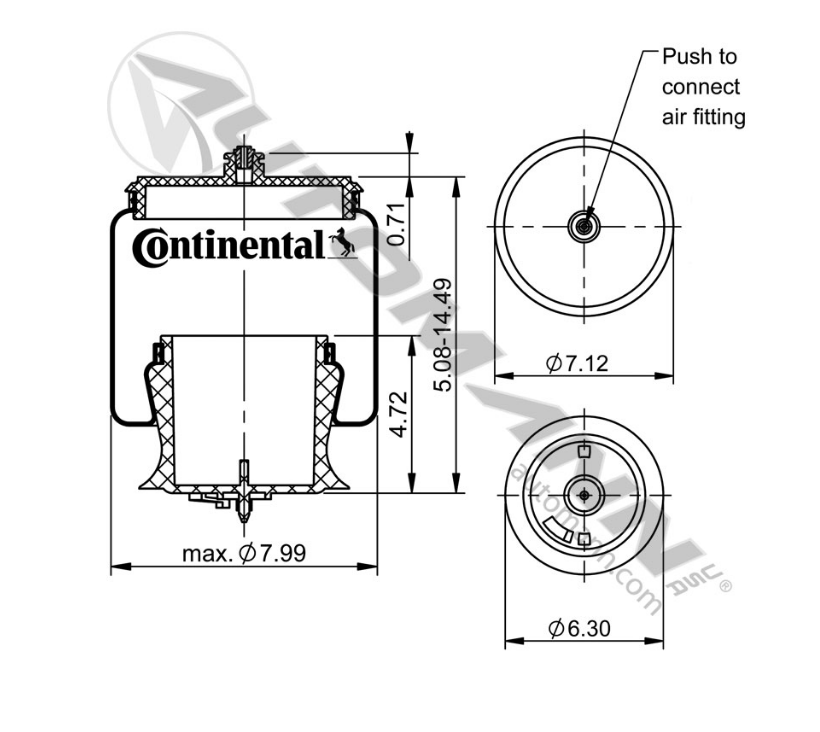 569.CT78360 - Continental Air Spring Rolling Lobe (9933, 78360, B816023)