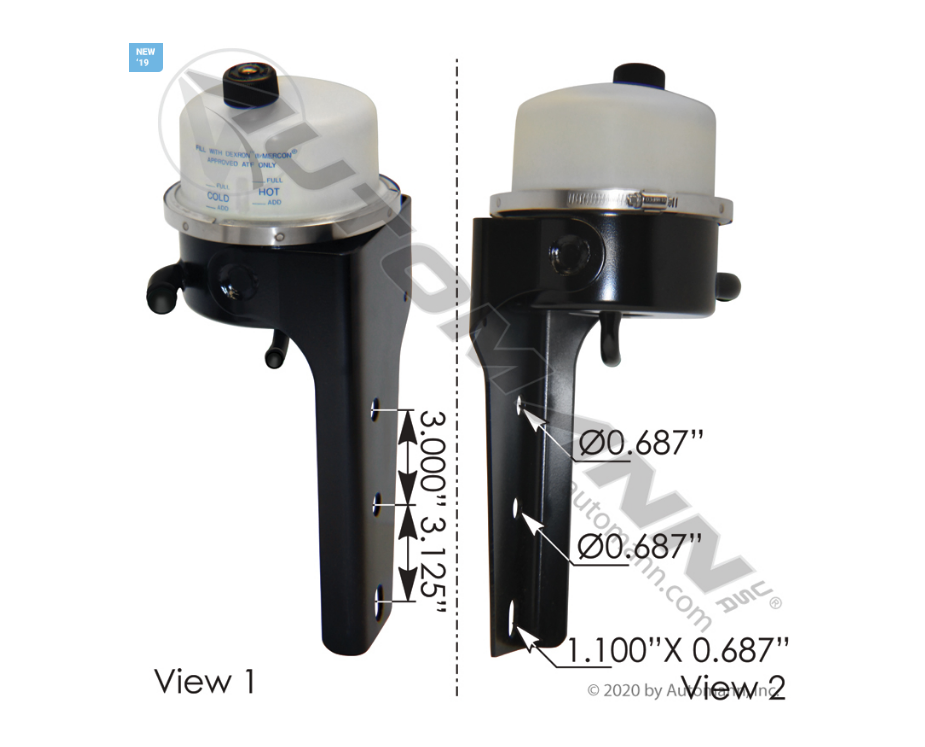 575.1027 - Power Steering Reservoir Peterbilt. Ref. # J866001, 5751027