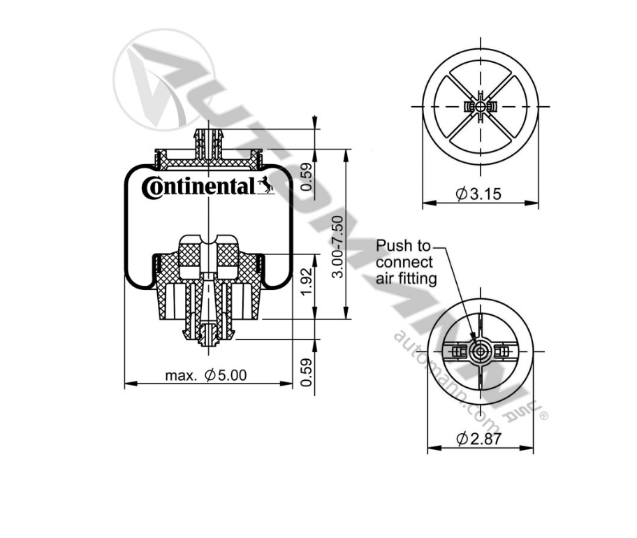 569.CT67452 - Continental Air Spring Cabin. Ref. # 7206, 1S5-176, 67452, 1829919000