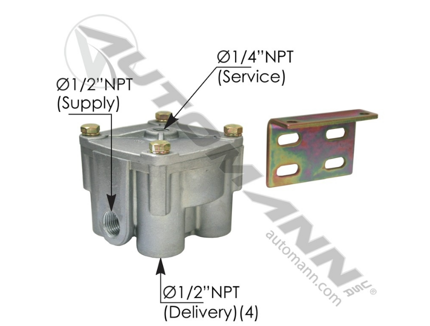 170.102626 - R12V Type Relay Valve 4PSI. Ref. # 102626