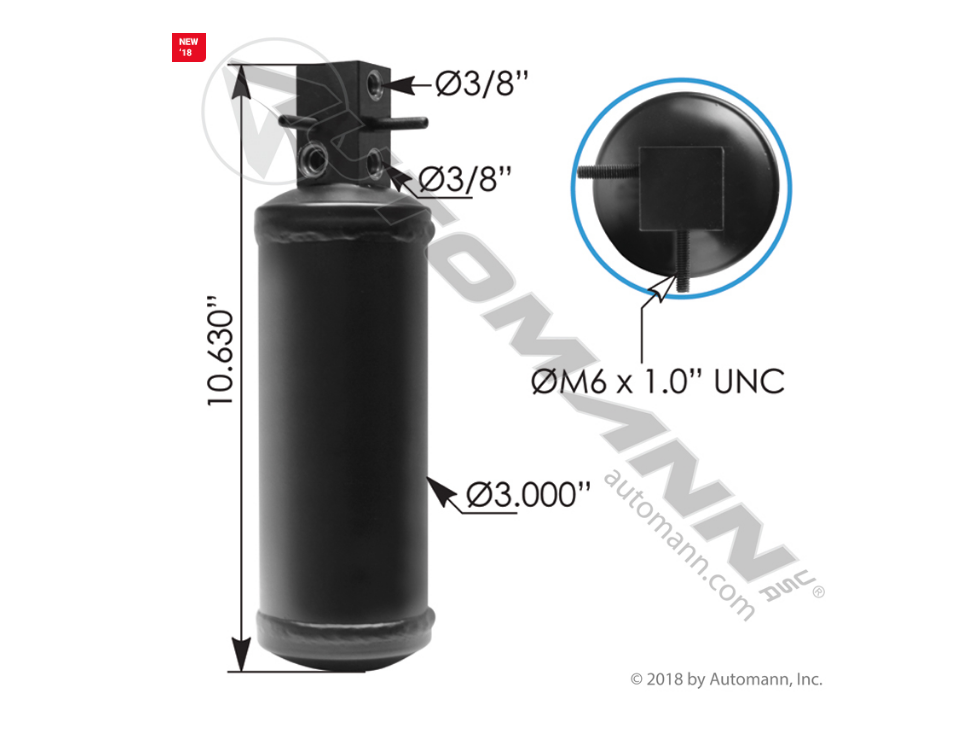 830.41087 - Air Conditioning Receiver Drier. Ref. # 7398, 07-1009A, F37-6010, F37-6008