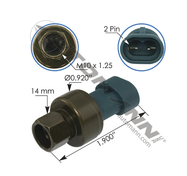 577.59522 - High Pressure Switch AC Kenworth (Ref. # 1472, 11-1001, 650697BSM)