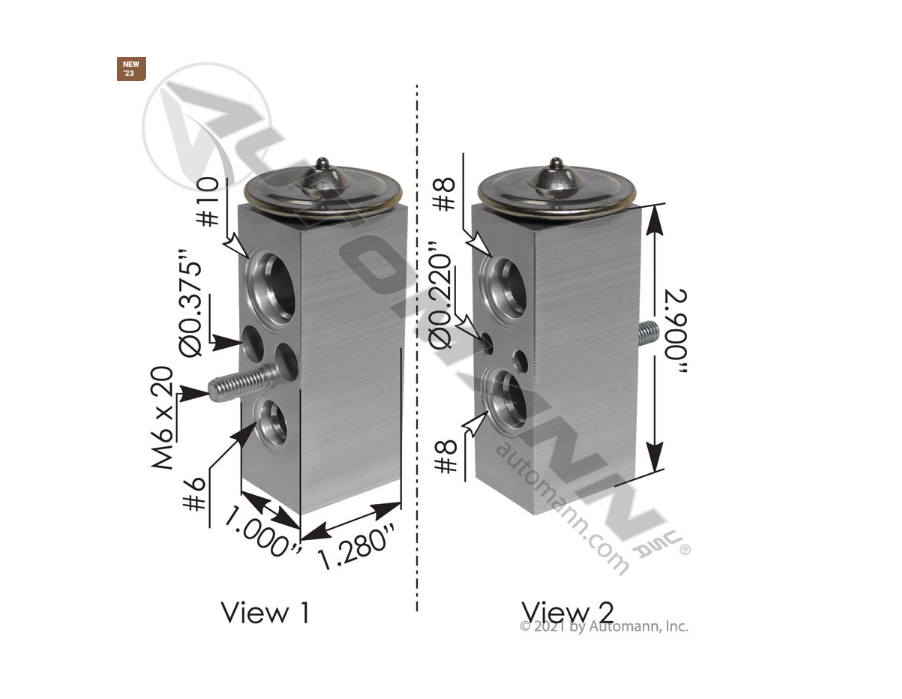 830.42031 - Expansion Valve Paccar (Ref. # 1667, 12-3039A, F90-6000, 549707BSM)