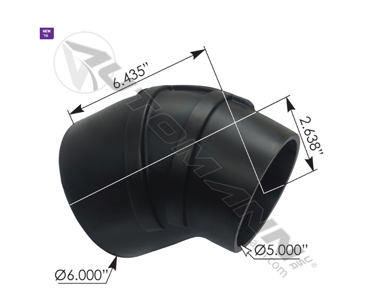 561.47778 - Reducer Elbow Rubber 5-6in ID (Ref. # 25184135, 66447A)