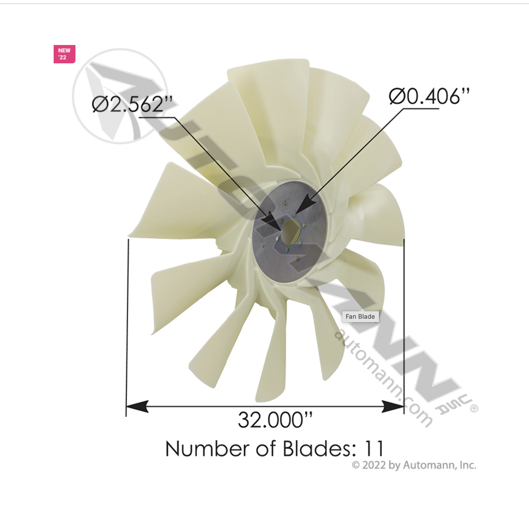 810.FB9927 - Fan Blade (3809753C1, 3809753C2, 47354461001, 85138)