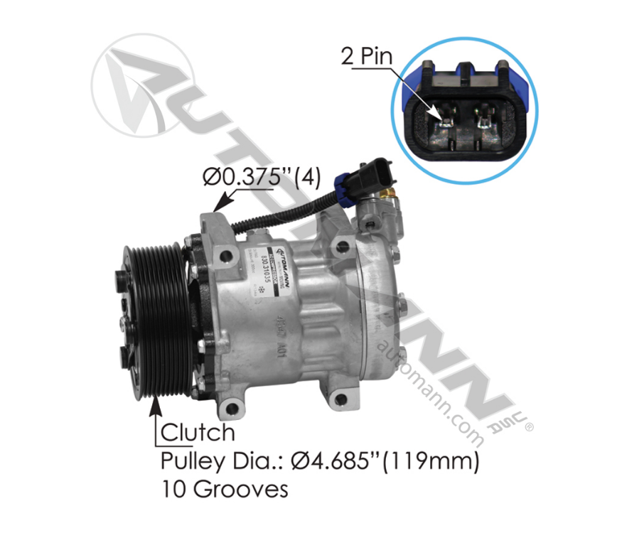 830.31035 - Air Conditioning Compressor 7H15 Type. Ref. # 5400, 03-0805, 3611894C91, 4347
