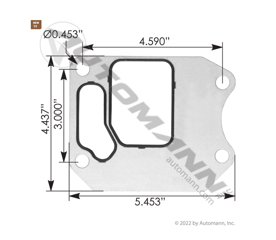 840.TH4336G - Thermostat Housing Gasket Cummins ISX, Ref. # 3684336
