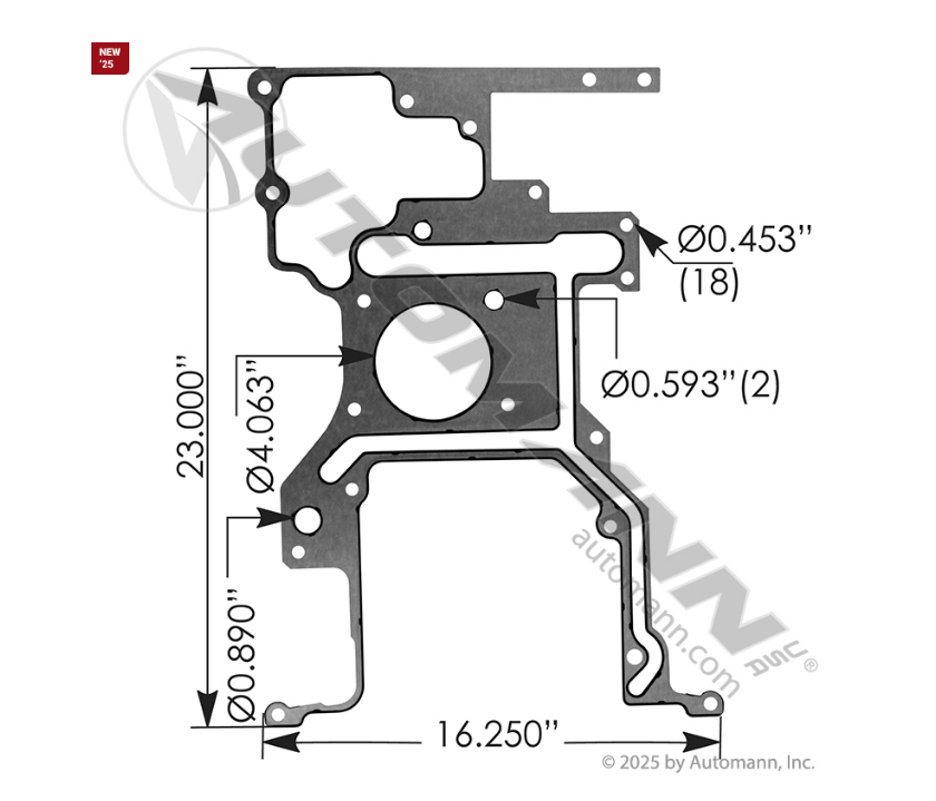 M905562 - Gear Housing Gasket Cummins ISX EPA07, Ref. # 4985562