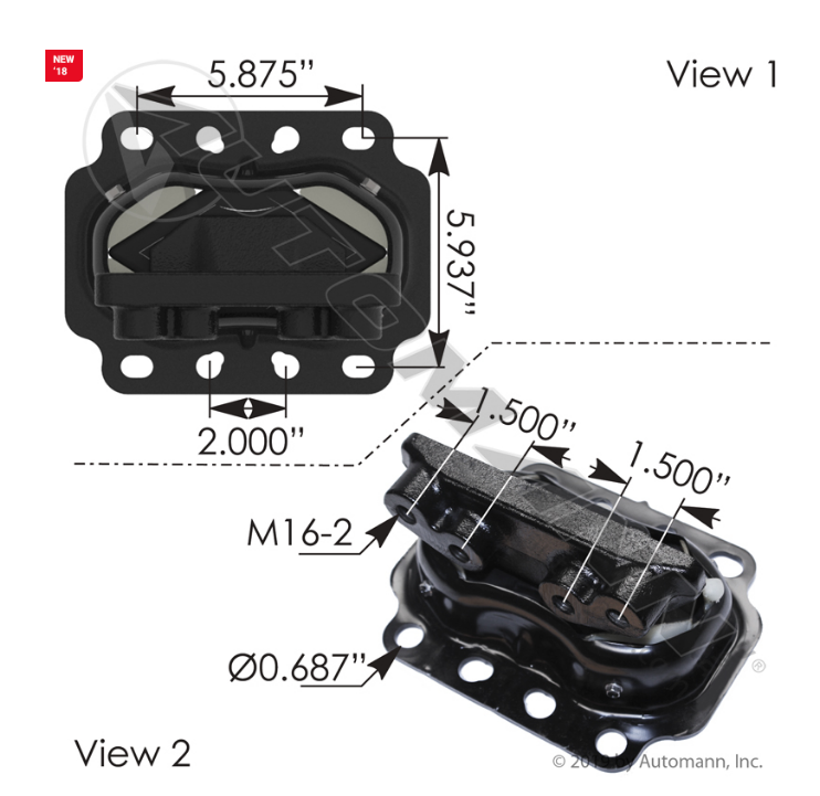 M17496 - Motor Mount Rear Kenworth Peterbilt, Ref. # U30027, U30027000
