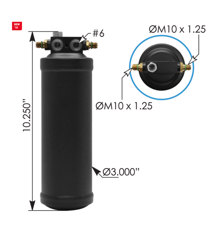 830.41021 - Air Conditioning Receiver Drier, Ref. # 7198, 07-0612A, PH088446-00, N83319674