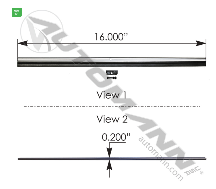 HLK8216 - Wiper Blade Flat Glass 16in, Ref. # 51-16, 61-160