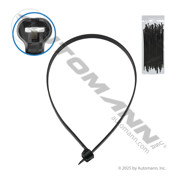 577.14120UV-SSP - Nylon Zip Ties 14in Black UV w/SS Pawl, Ref. # 83-6029MP