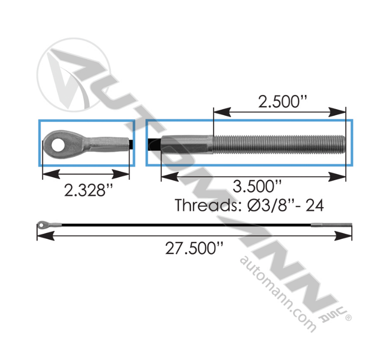 172.46272MC - Cable Air Tank Mount 27.2in Freightliner, Ref. # 1219593000