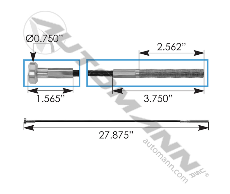 172.46279MC - Cable Air Tank Mounting 27.875in, Ref. # A6804300054