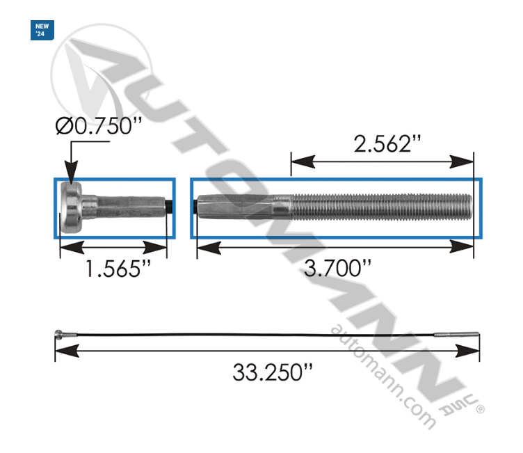 172.46333MC - Cable Air Tank Mounting 33.3in