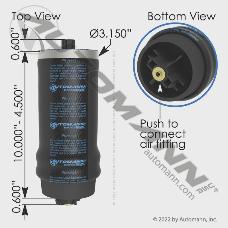 ABSZ70-7205 Automann Air Spring Cabin for Freightliner and Western Star Trucks