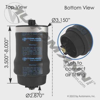 ABSZ70-7206 Automann Air Spring Cabin for Freightliner and Western Star Trucks