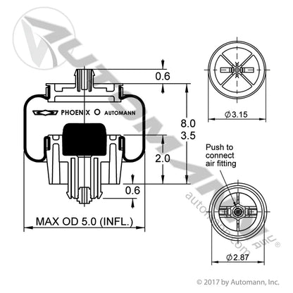 ABSZ70-7206 Automann Air Spring Cabin for Freightliner and Western Star Trucks