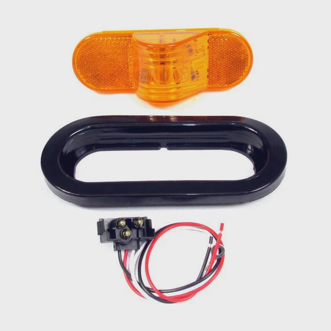 Amber Oval Mid-Turn Led Light Kit with Amber Lens