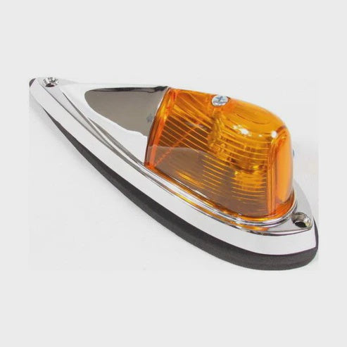 Cab Marker Incandescent Light With Amber Lens And Chrome Base | F235275