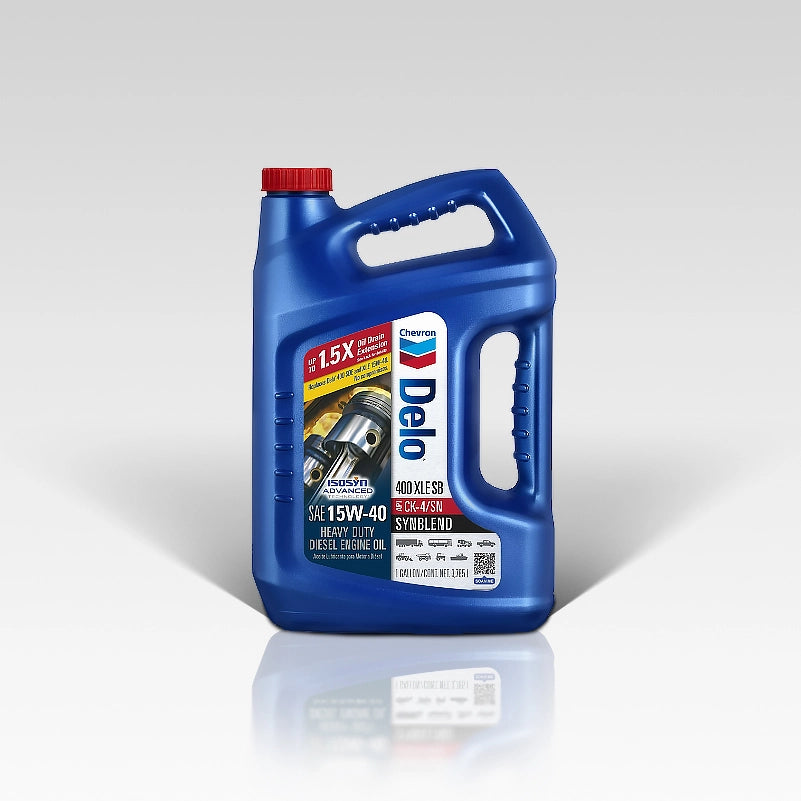 Chevron Delo 400 XLE SB SAE 15W-40 Synthetic Blend Engine Oil 1 Gallon - Heavy Duty Diesel Engine Protection