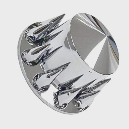 Chrome Rear Axle Wheel Cone Style Cover Kit Hub Cap w/ 33Mm Spike Thread-On Nuts Covers | F247608