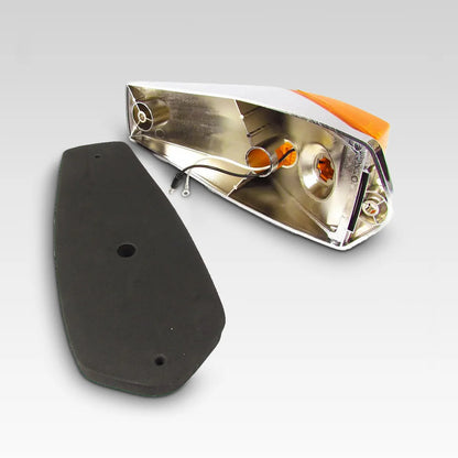 F235270 Amber Cab Marker LED Light with Amber Lens and Chrome Base