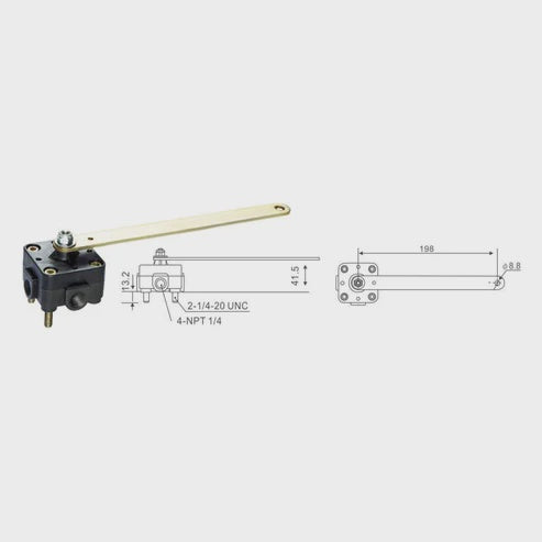 Fortpro Height Control Valve, 1/4" NPT Ports Replacement for Barksdale KD2204 | F245607