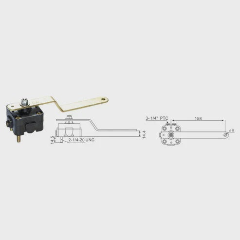 Fortpro Height Control Valve, 1/4" Push to Connect Ports, Replacement for Barksdale KD2261 | F245608