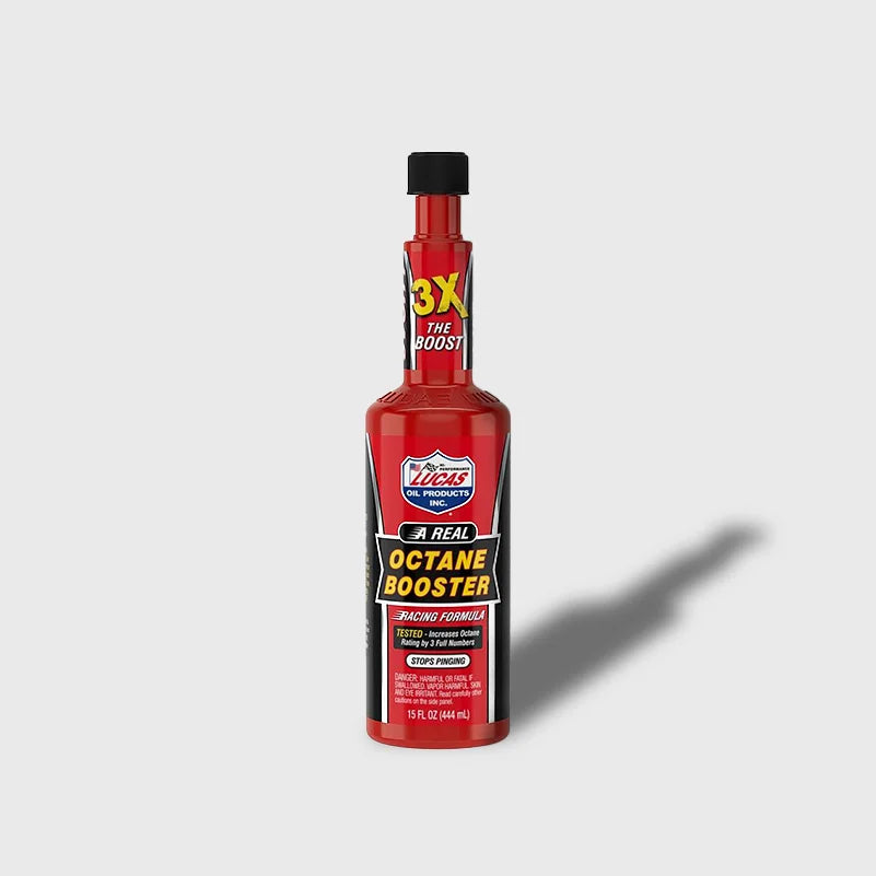 Lucas 10026 Octane Booster 15 oz for enhancing vehicle performance, available at STX Supply & Services