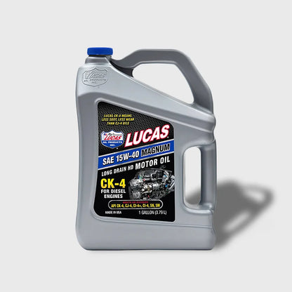 Lucas Conventional Diesel Motor Oil 15W-40 1 Gallon for high-performance diesel engine protection, available at STX Supply & Services