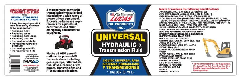 Lucas Oil 10017 Universal Hydraulic Fluid - 1 Gallon