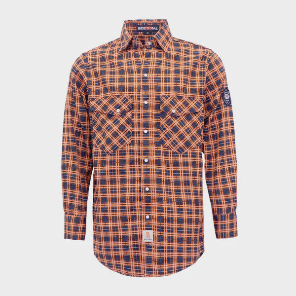 FR Classic Printed Plaid Shirts With Pearl Snap