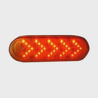 6" Amber Oval Tail/Turn Sequential Arrow Led Light With 35 Leds And Amber Lens | F235293