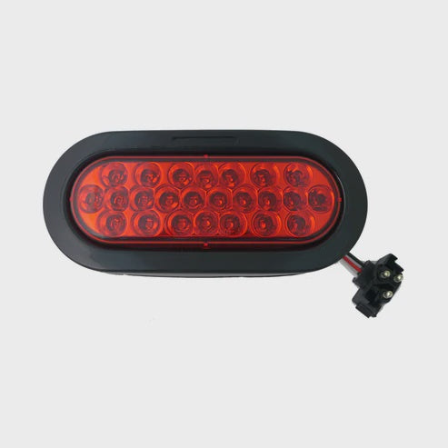 6" Red Oval Marker/Tail/Stop/Turn Led Light With 24 Leds And Red Lens | F235176