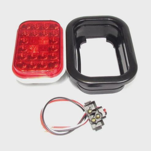 5.3" x 3.4" Red Rectangular Tail/Stop/Turn Led Light With 24 Leds And Red Lens | F235286