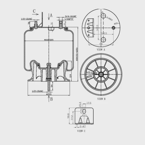 F245580 | AIR SPRING 9875, 1R12-432 | Replace FAS-0729