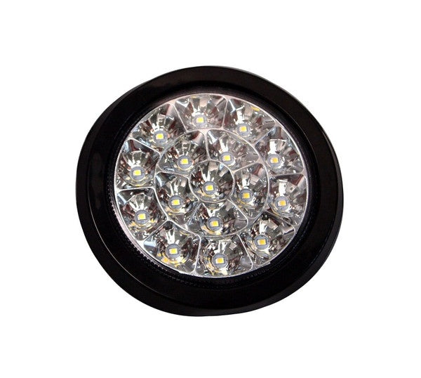 4" Round 16 LED White Reverse Light With Rubber Grommet