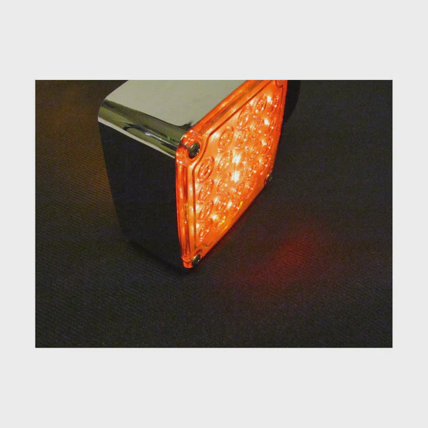 Chrome Square Pedestal Led Light With 24 Leds And Clear Lens - Passenger Side | F235251